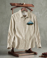Beige Mountain Patch Casual Shirt