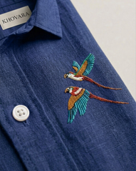 Blue Birds Patch Casual Shirt