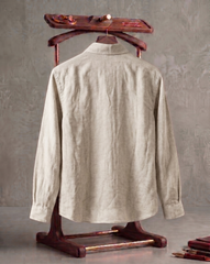 Beige Single Bird Patch Casual Shirt