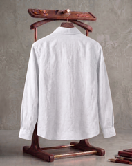 White Single Bird Patch Casual Shirt