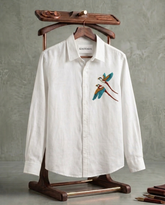 White Birds Patch Casual Shirt