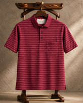 Classic Maroon Striped Polo T-Shirt