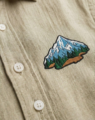 Beige Mountain Patch Casual Shirt