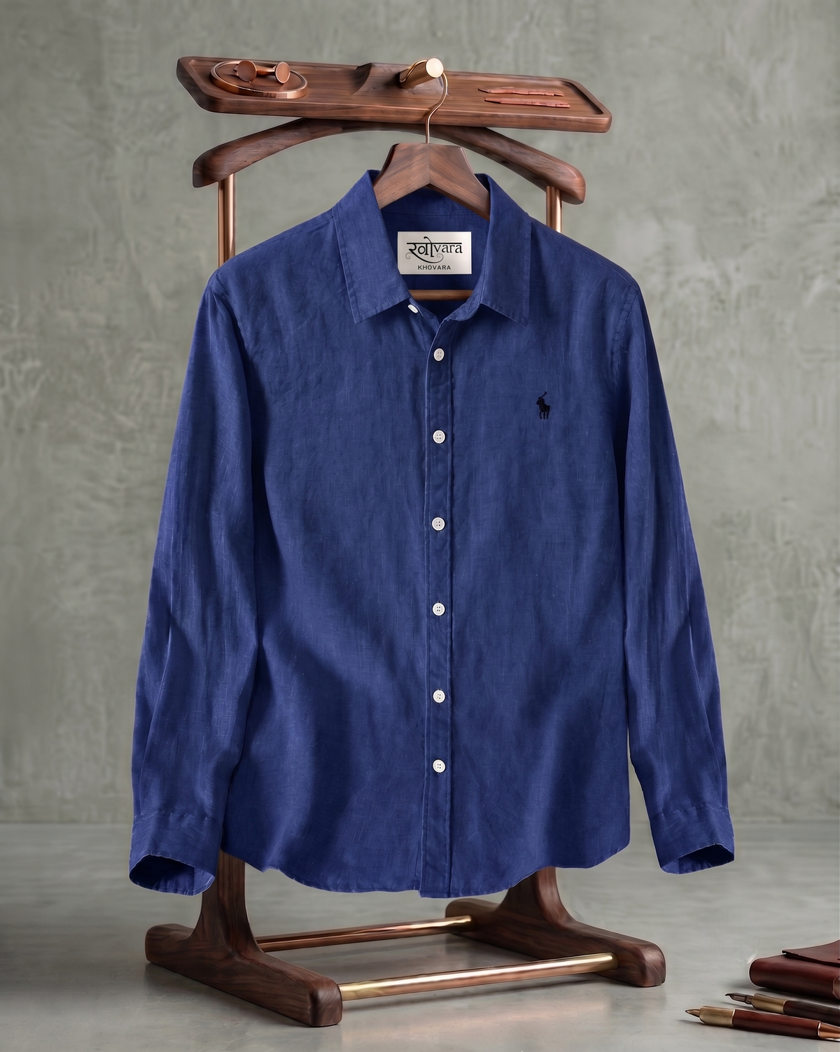 Linen Haven Crest Signature Emblem Casual Shirt
