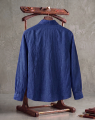 Blue Single Bird Patch Casual Shirt